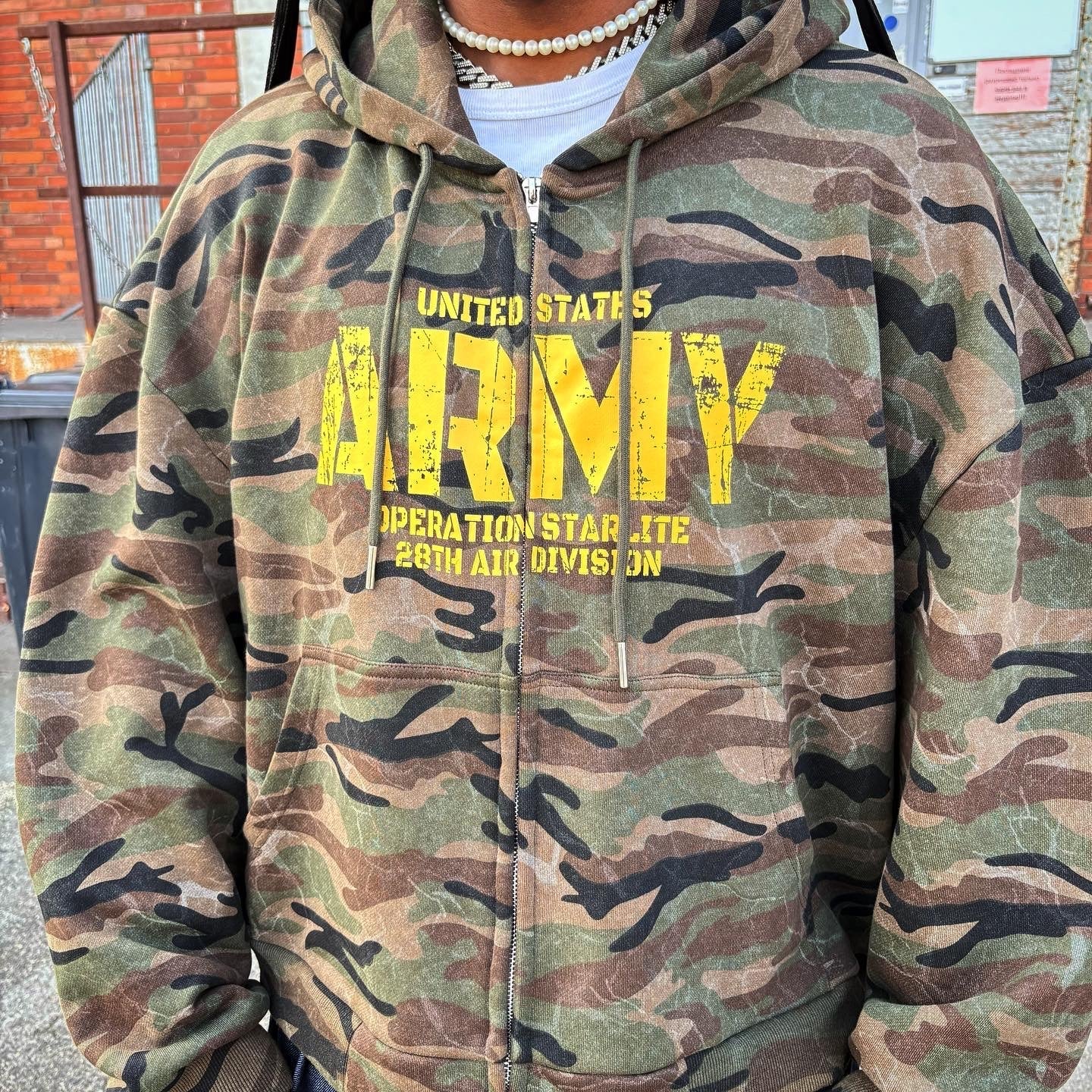 US ARMY CAMO ZIP HOODIE