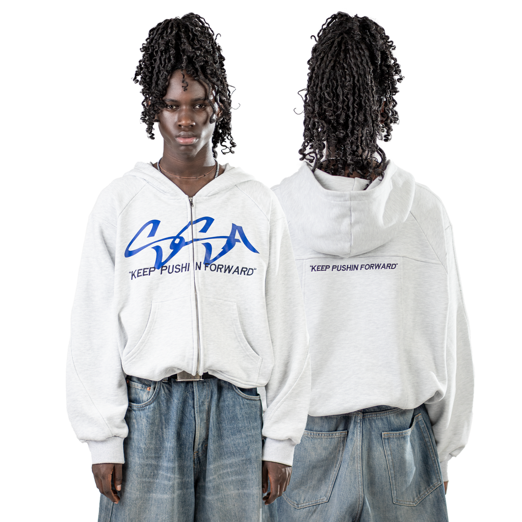 BLUE INITIALS ZIPPER