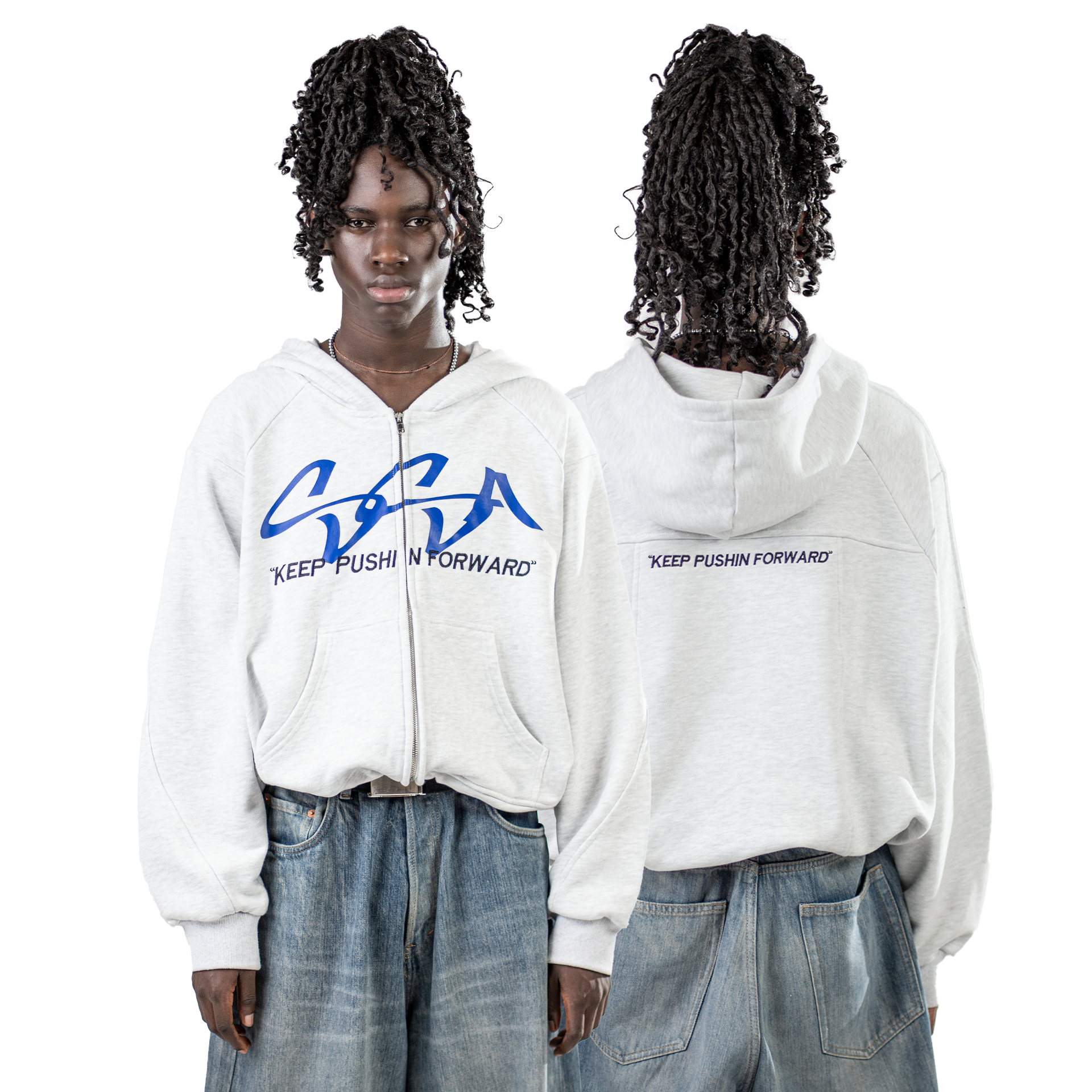 BLUE INITIALS ZIPPER