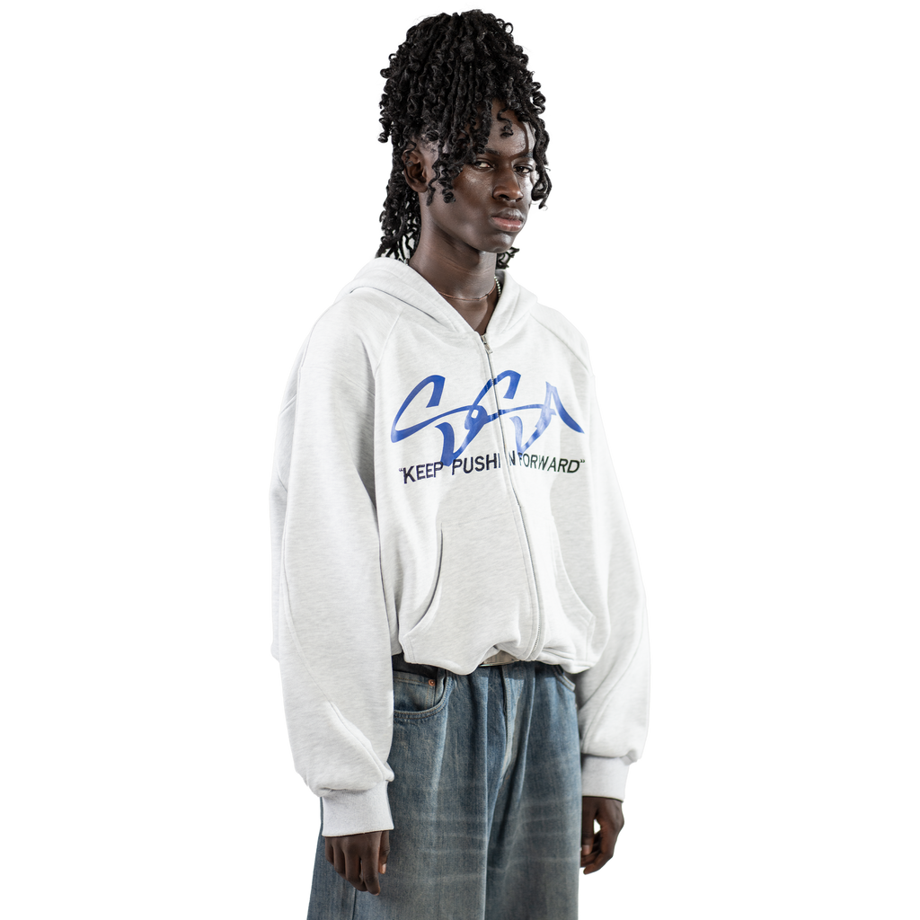 BLUE INITIALS ZIPPER