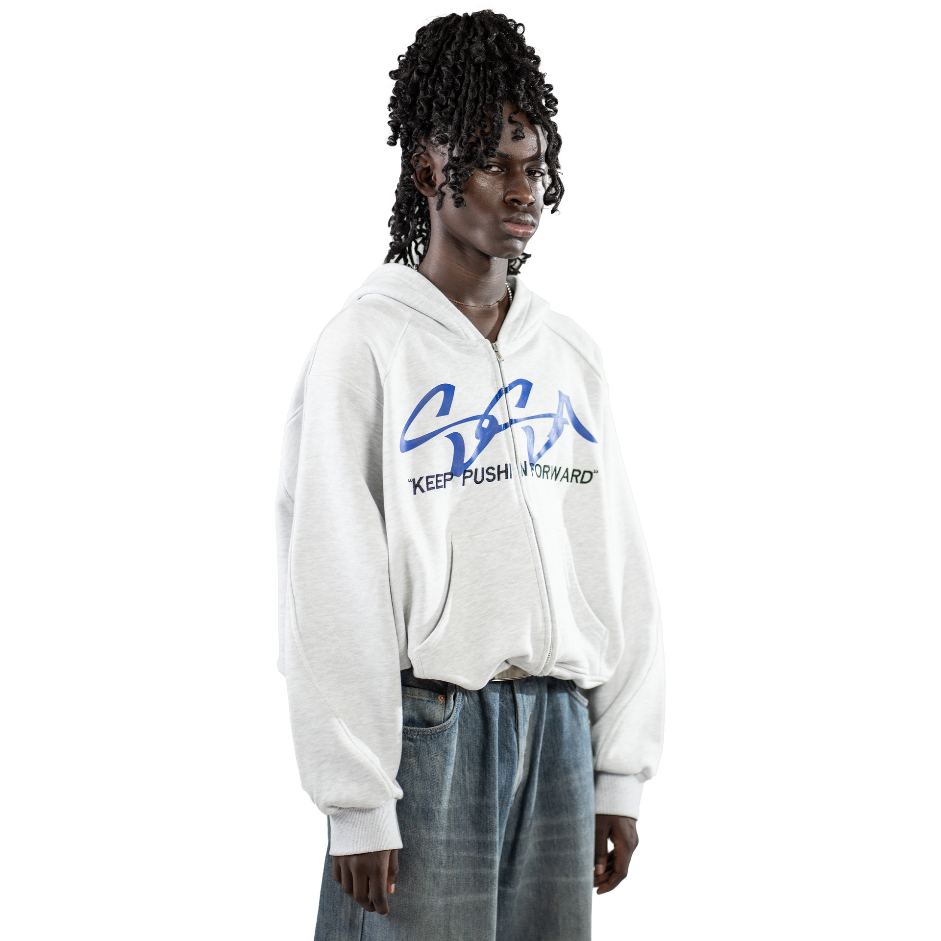 BLUE INITIALS ZIPPER